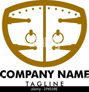 Modèle de logo vectoriel d'icône de porte classique Illustration de Vecteur