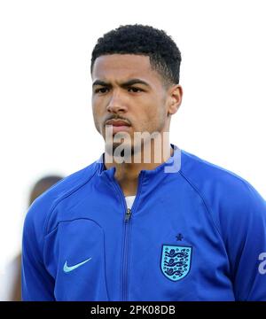 Levi Colwill en Angleterre lors du match amical international des moins de 21 ans au King Power Stadium, Leicester. Date de la photo: Samedi 25 mars 2023. Banque D'Images