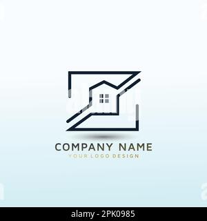Abstrait et unique logo immobilier lettre Z Illustration de Vecteur