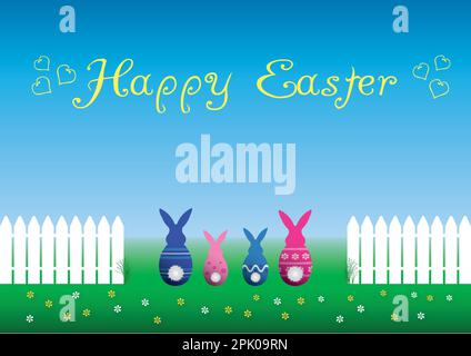 Famille des lapins de Pâques Illustration de Vecteur