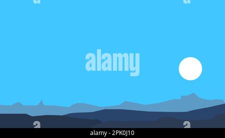 Coucher de soleil dans les montagnes. Arrière-plan paysage. Illustration vectorielle. Illustration de Vecteur