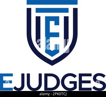 Design moderne du logo EJUDGES Letter Mark initial Illustration de Vecteur
