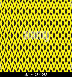 Arrière-plan abstrait en losange jaune avec lignes noires Illustration de Vecteur