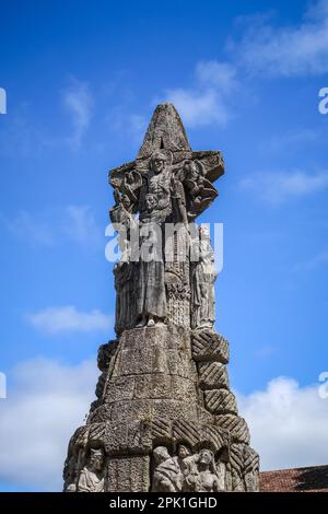 Calvaire de l'église Saint Franciscus à Saint-Jacques-de-Compostelle, Galice, Espagne Banque D'Images