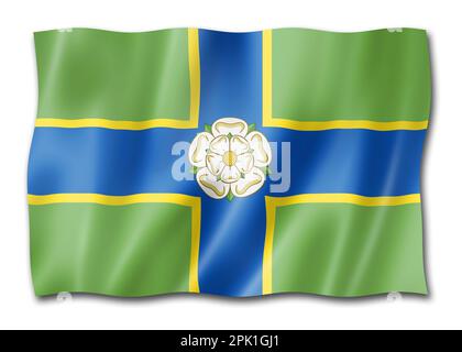 North Riding of Yorkshire Comté flag, Royaume-Uni waving banner collection. Illustration tridimensionnelle Banque D'Images