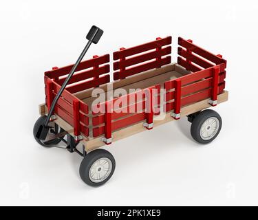 Petit chariot pour enfant isolé sur fond blanc. 3D illustration. Banque D'Images