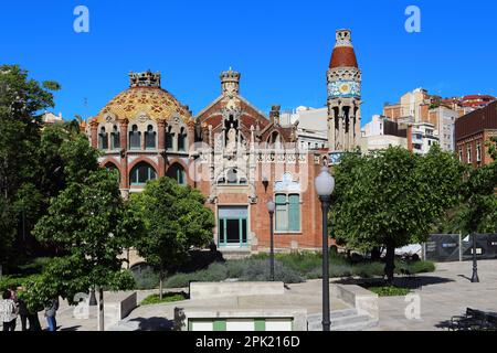 BARCELONE, ESPAGNE - 12 MAI 2017: Voici le pavillon Nostra Senyora del Carme dans le complexe de l'ancien hôpital de Sant Pau, qui est l'un des Banque D'Images