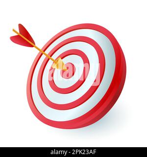 DART touchant le centre de l'icône cible 3D Illustration de Vecteur