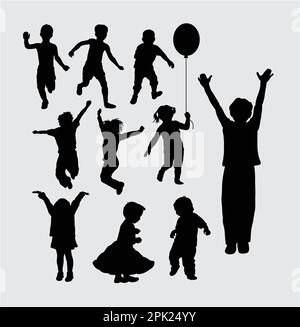 Enfant jouant des silhouettes Illustration de Vecteur