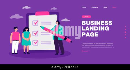 Enseignante avec d'énormes tâches de vérification de stylo des enfants Illustration de Vecteur