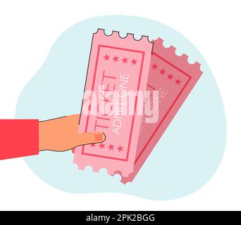 Billets de cinéma à la main Illustration de Vecteur