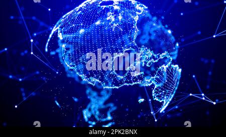 Contexte abstrait de la technologie mondiale de connexion réseau. Banque D'Images