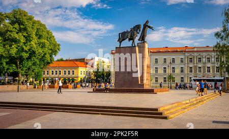 Vilnius, Lituanie - Monument du Grand-Duc Gediminas Banque D'Images