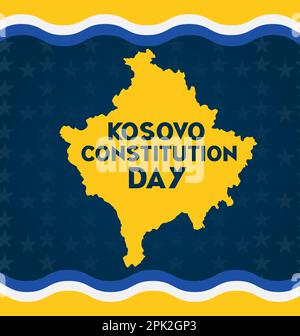 Journée de la Constitution du Kosovo papier peint simple poster design illustration vectorielle. Illustration de Vecteur