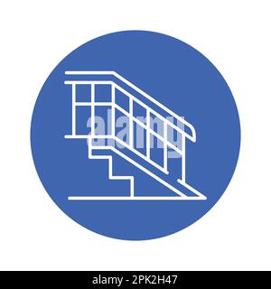 Icône de la ligne de couleur de la rampe pour fauteuil roulant. Handicap. Elément vectoriel isolé. Pictogramme de contour pour la page Web, l'application mobile, la promotion Illustration de Vecteur