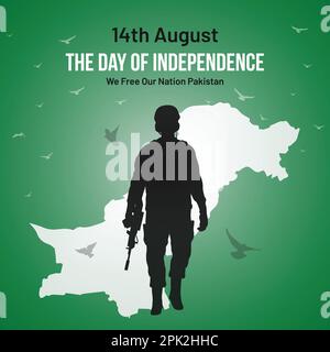 Pakistan Independence Day social Media Post, carte de voeux, conception d'illustration vectorielle. 14 août jour de fête nationale pakistanaise Design. Illustration de Vecteur