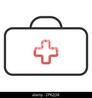 Trousse d'aide Icon, Croix med, médecin paramédical Illustration de Vecteur