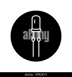 Icône de ligne noire LED à diodes électroluminescentes. Pictogramme pour page Web, application mobile, Promo. Illustration de Vecteur