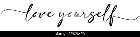 Carte d'amour. Citation positive tirée à la main. Calligraphie moderne à la brosse. Isolé sur fond blanc Illustration de Vecteur