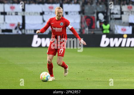 Deutschland ,Francfort-sur-le-main, Deutsche Bank Park - 4 avril 2023 - Fussball, DFB Pokal - Eintracht Frankfurt vs Union Berlin image: Sebastian Rode (Eintracht Frankfurt, #17) en action. Banque D'Images