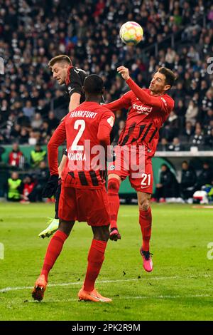 Deutschland ,Francfort-sur-le-main, Deutsche Bank Park - 4 avril 2023 - Fussball, DFB Pokal - Eintracht Frankfurt vs Union Berlin image: Lucas Alario (Eintracht Frankfurt, #21) en action. Banque D'Images