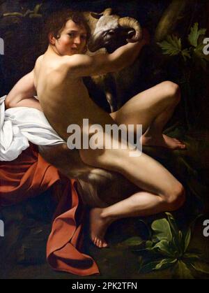 St Jean-Baptiste, Jeunesse avec RAM, Caravaggio, 1602, Galerie Doria Pamphili, Rome, Italie, Banque D'Images