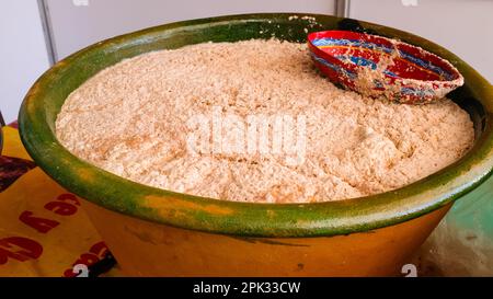 Tejate, maïs non alcoolisé et boisson au cacao traditionnellement fabriqués à Oaxaca, au Mexique Banque D'Images