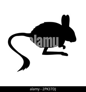 Silhouette de Jerboa vector dessinée à la main isolée sur fond blanc Illustration de Vecteur