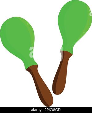 Vert Maracas Music instrument Vector Illustration de Vecteur