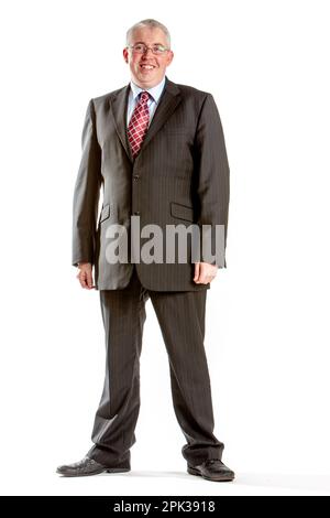 Collègues d'affaires : professionnel amical. Portrait complet d'un homme d'affaires souriant isolé sur blanc. À partir d'une série d'images associées. Banque D'Images