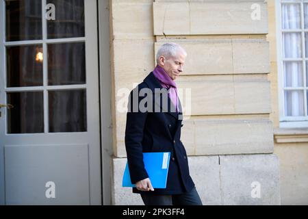 Paris, France. 04th avril 2023. Ministre Franck Riester à l'Hôtel Matignon, sur 4 avril 2023 à Paris, France. Crédit : Victor Joly/Alamy Live News Banque D'Images