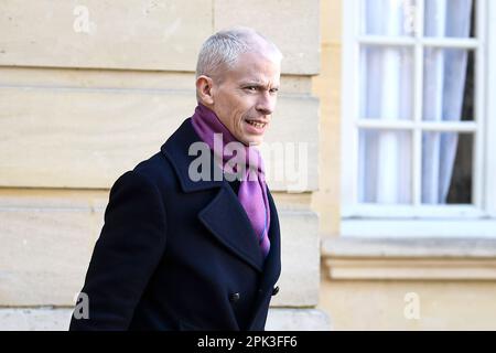 Paris, France. 04th avril 2023. Ministre Franck Riester à l'Hôtel Matignon, sur 4 avril 2023 à Paris, France. Crédit : Victor Joly/Alamy Live News Banque D'Images