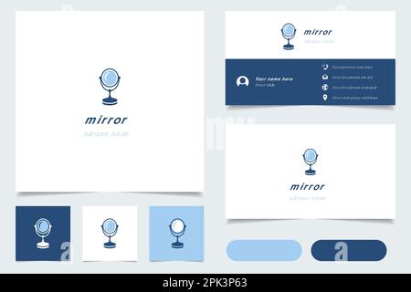 Logo miroir avec texte modifiable. Modèle de livre de marque et de carte de visite. Illustration de Vecteur