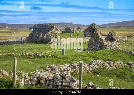 19.05.2021 Howmore, South Uist, Écosse, UK.Howmore Old Graveyard est situé à proximité de l'église Dermot's Chapel et des ruines St. Marie Banque D'Images