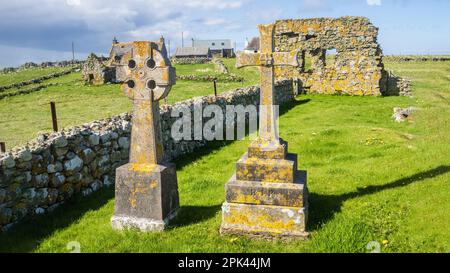 19.05.2021 Howmore, South Uist, Écosse, UK.Howmore Old Graveyard est situé à proximité de l'église Dermot's Chapel et des ruines St. Marie Banque D'Images