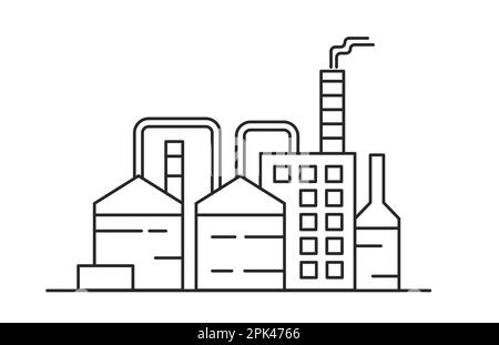 Construction d'une usine de fabrication. Illustration vectorielle de la centrale électrique industrielle Illustration de Vecteur