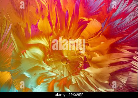 Mélange d'acides aminés bêta-alanine et L-glutamine dans la lumière polarisée croisée Banque D'Images