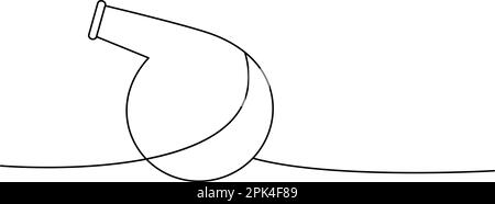 Flacon en verre autoclave tracé continu d'une ligne. Illustration continue d'une ligne de l'équipement en verre de laboratoire. Illustration linéaire minimaliste vectorielle. Illustration de Vecteur