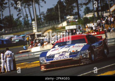 24 heures du Mans 1994 - Nissan 300ZX Turbo - piloté par : Steve Millen (Nouvelle-Zélande)/Johnny O'Connell (Etats-Unis)/John Morton (Etats-Unis) Banque D'Images