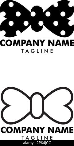 Ensemble d'éléments de design de modèle de logo de noeud papillon Illustration de Vecteur