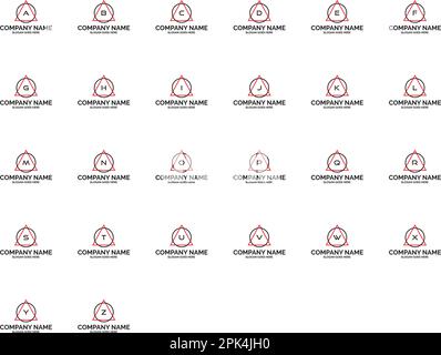 Jeu de lettres initiales avec élément cercle et triangle Illustration de Vecteur