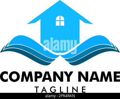 Maison avec ailes logo modèle vector Icon design Illustration de Vecteur