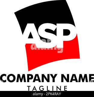 Modèle de logo ASP de la lettre initiale Illustration de Vecteur
