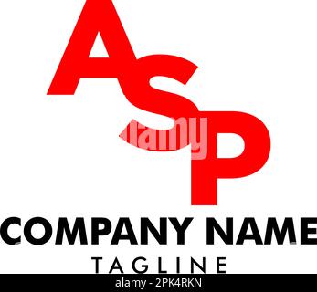 Modèle de logo ASP de la lettre initiale Illustration de Vecteur