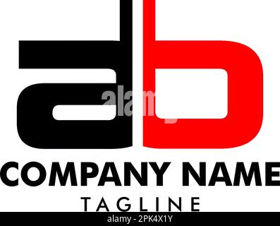 Conception initiale du modèle de logo lettre AB Illustration de Vecteur