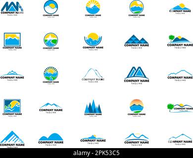 Ensemble de modèles vectoriels de conception de logo Mountain Illustration de Vecteur