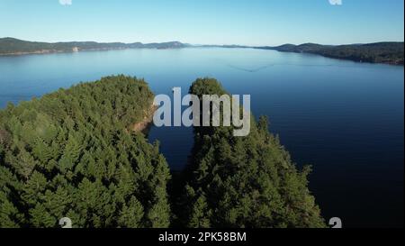 Photo aérienne du parc provincial de Wallace Island, Colombie-Britannique, Canada Banque D'Images