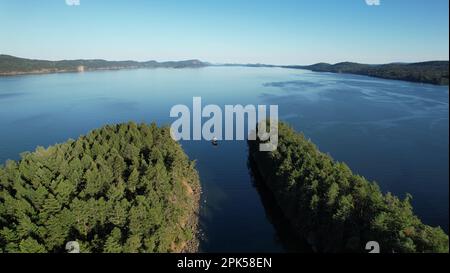 Photo aérienne du parc provincial de Wallace Island, Colombie-Britannique, Canada Banque D'Images