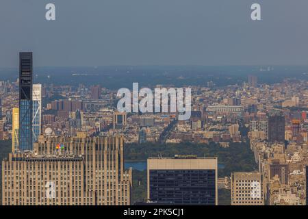 Vue panoramique sur les bâtiments av de Manhattan, New York, États-Unis. Banque D'Images