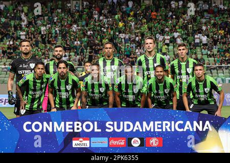 Belo Horizonte, Brésil. 05th avril 2023. MG - BELO HORIZONTE - 05/04/2023 - COPA SUL-AMERICANA 2023, AMERICA-MG X PENARAL - joueurs de America-MG pendant le match contre Penarol au stade Independencia pour le championnat Copa Sudamericana 2023. Photo: Gilson Junio/AGIF/Sipa USA crédit: SIPA USA/Alay Live News Banque D'Images